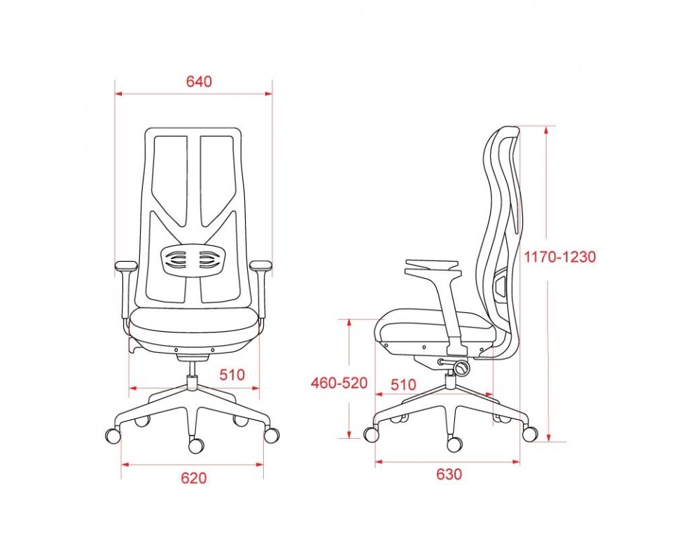 Кресло VIKING-11 M122С-1 | Сетка/Ткань, Черный