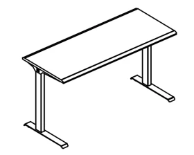 Стол письменный 100 на каркасе МL (2 скоса) Alta ML images