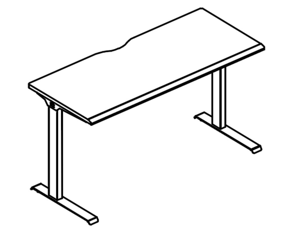 Стол письменный 80 на металлокаркасе МL (1 скос) Alta ML