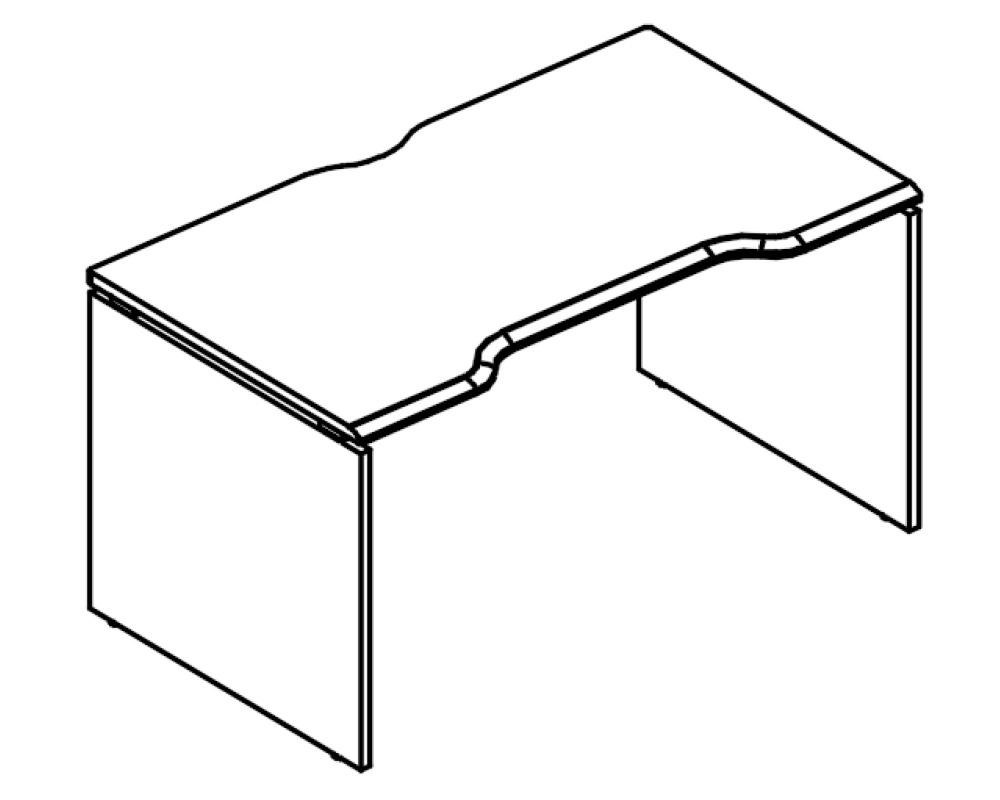 Стол эргономичный "Симметрия" 70x120 на каркасе ДСП (1 скос) Alta