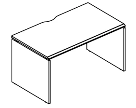 Стол письменный 60x80 на каркасе ДСП (1 скос) Alta images