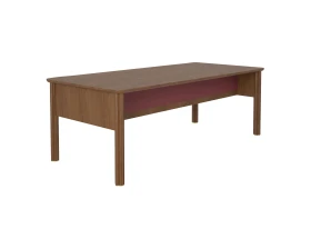 Стол руководителя прямой экокожа 2200х1000х750 Artdeco images