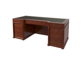 Стол руководителя с передней панелью полуглянцевый, кожа 2000х900х780 Artmoble images