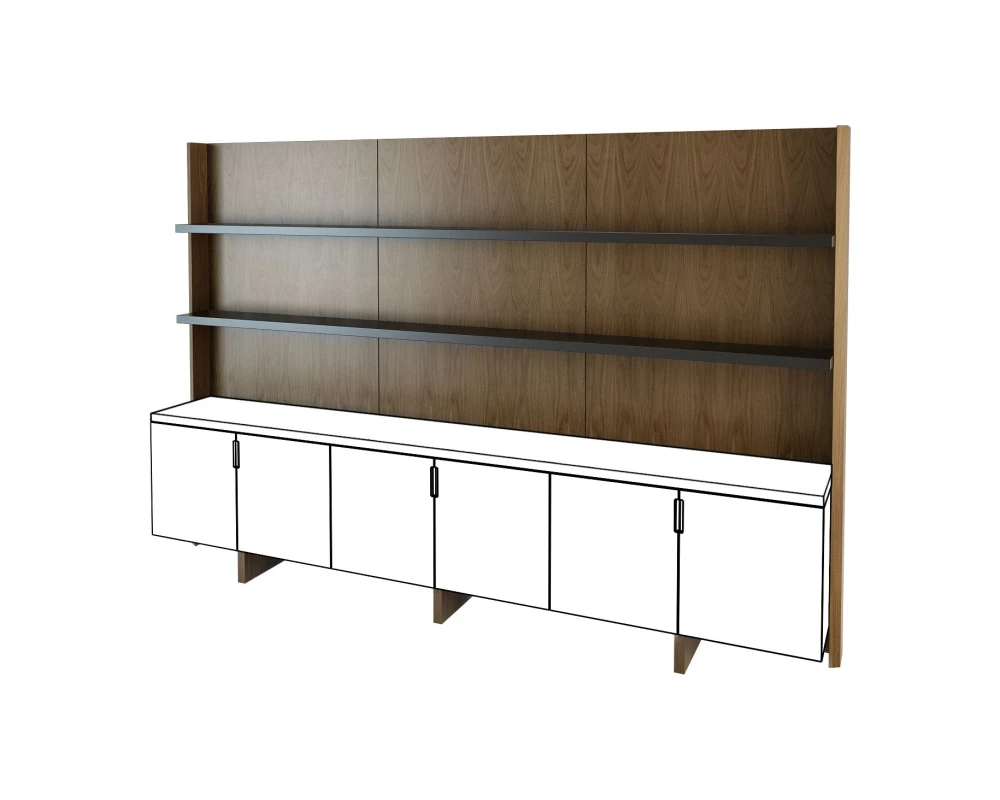 Высокая задняя стенка шкафа полуглянцевая/лакированная 2880 x 465 x 2020 Freeport