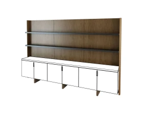 Высокая задняя стенка шкафа полуглянцевая/лакированная 2880 x 465 x 2020 Freeport images