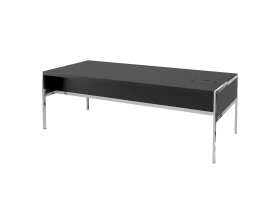 Стол руководителя с лючком слева, полуглянцевый/лакированный, хром. опоры 1840х1000х750 Gallery images