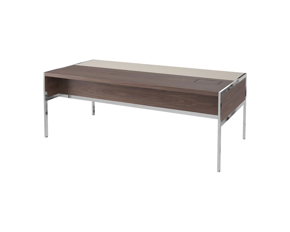 Стол руководителя с лючком справа, матовый, кожа 1840х1000х750 Gallery