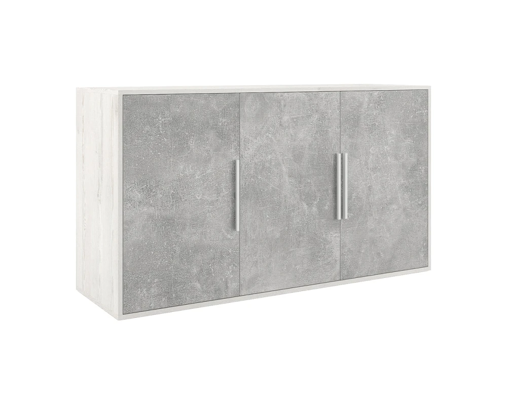 Креденция 3 двери Бетон / B-tone Сосна/Бетон светлый