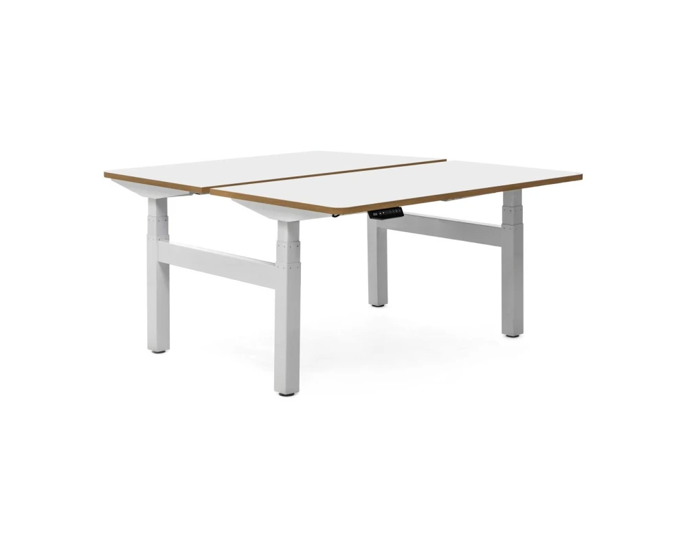 Бенч 2 рабочих места 140x155x65-130 Skid Белый/Дуб калифорния