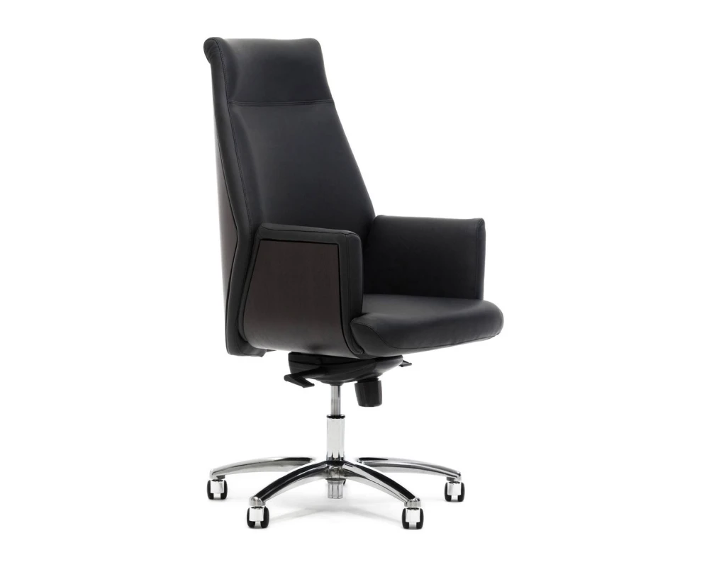 Кресло Zeus/A Lago/Mare/Riviera Натуральная кожа, Черный/Дуб ферро