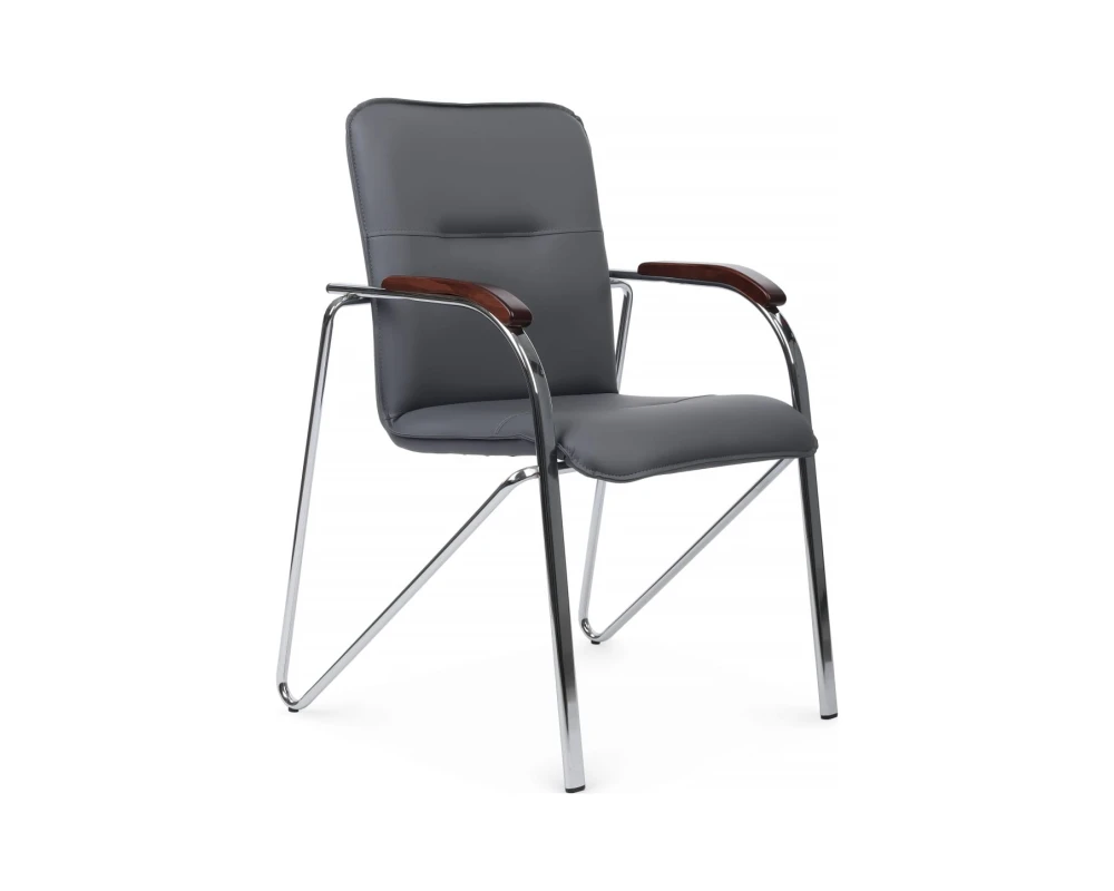 Стул Самба с деревянными подлокотниками SMB-02H Хром гальв.