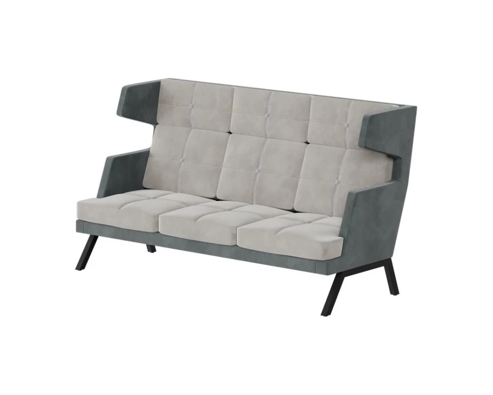 Диван трехместный высокий с декором из пуговиц Алдо / Aldo