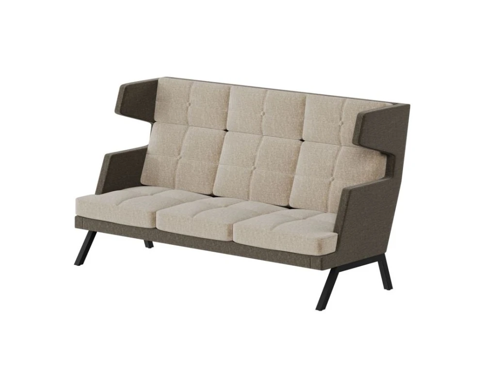 Диван трехместный высокий с декором из пуговиц Алдо / Aldo