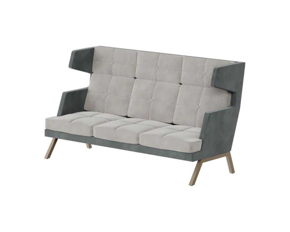 Диван трехместный высокий с декором из пуговиц Алдо / Aldo