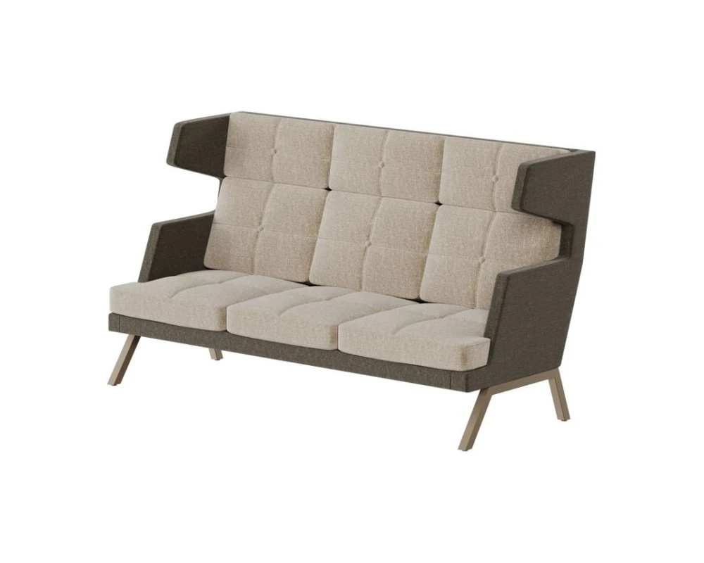 Диван трехместный высокий с декором из пуговиц Алдо / Aldo