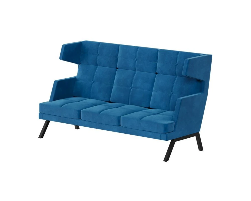 Диван трехместный высокий с декором из пуговиц Алдо / Aldo