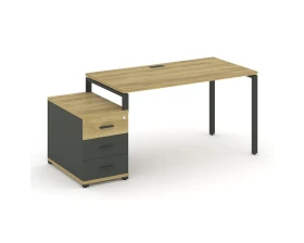 Стол письменный с 1 опорной тумбой CN.SP-302 W 1180/1546x720x750 Концепт / Concept images