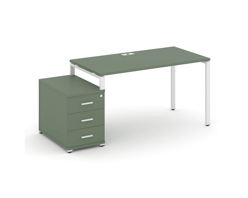 Стол письменный с 1 опорной тумбой CN.SP-303 W 1380/1746x720x750 Concept