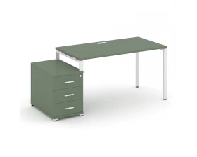 Стол письменный с 1 опорной тумбой CN.SP-303 W 1380/1746x720x750 Concept images