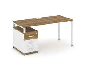 Стол письменный с 1 опорной тумбой CN.SP-304 W 1580/1946x720x750 Концепт / Concept images