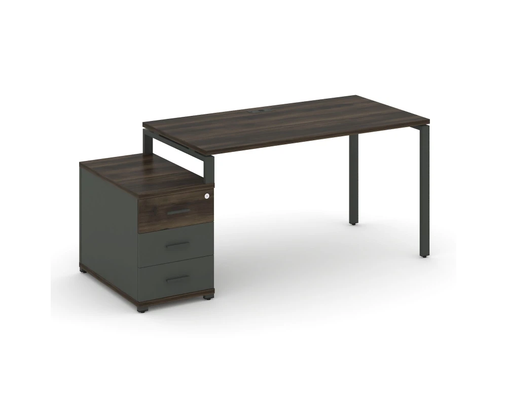 Стол письменный с 1 опорной тумбой CN.SP-304 W 1580/1946x720x750 Концепт / Concept