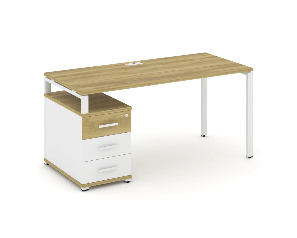 Стол письменный с 1 опорной тумбой CN.SP-304 W 1580/1946x720x750 Концепт / Concept