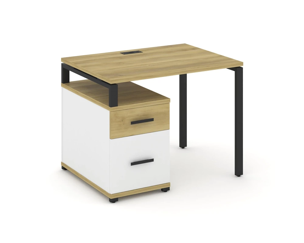 Стол письменный с 1 опорной тумбой CN.SP-305 W 980/1346x720x750 Концепт / Concept