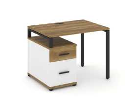 Стол письменный с 1 опорной тумбой CN.SP-305 W 980/1346x720x750 Концепт / Concept images