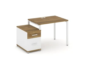 Стол письменный с 1 опорной тумбой CN.SP-305 W 980/1346x720x750 Концепт / Concept images