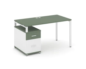 Стол письменный с 1 опорной тумбой CN.SP-306 W 1180/1546x720x750 Концепт / Concept images