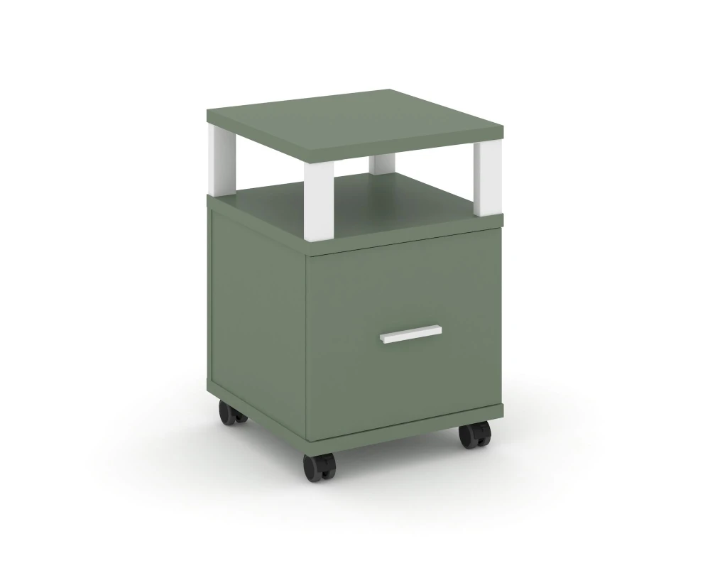 Тумба мобильная 1 распаш. фасад с надставкой CN.TUM-008 W 420x420x615 Концепт / Concept