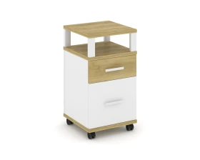 Тумба мобильная 1 ящ. 1 распаш. фасад с надставкой CN.TUM-010 W 420x420x782 Концепт / Concept images