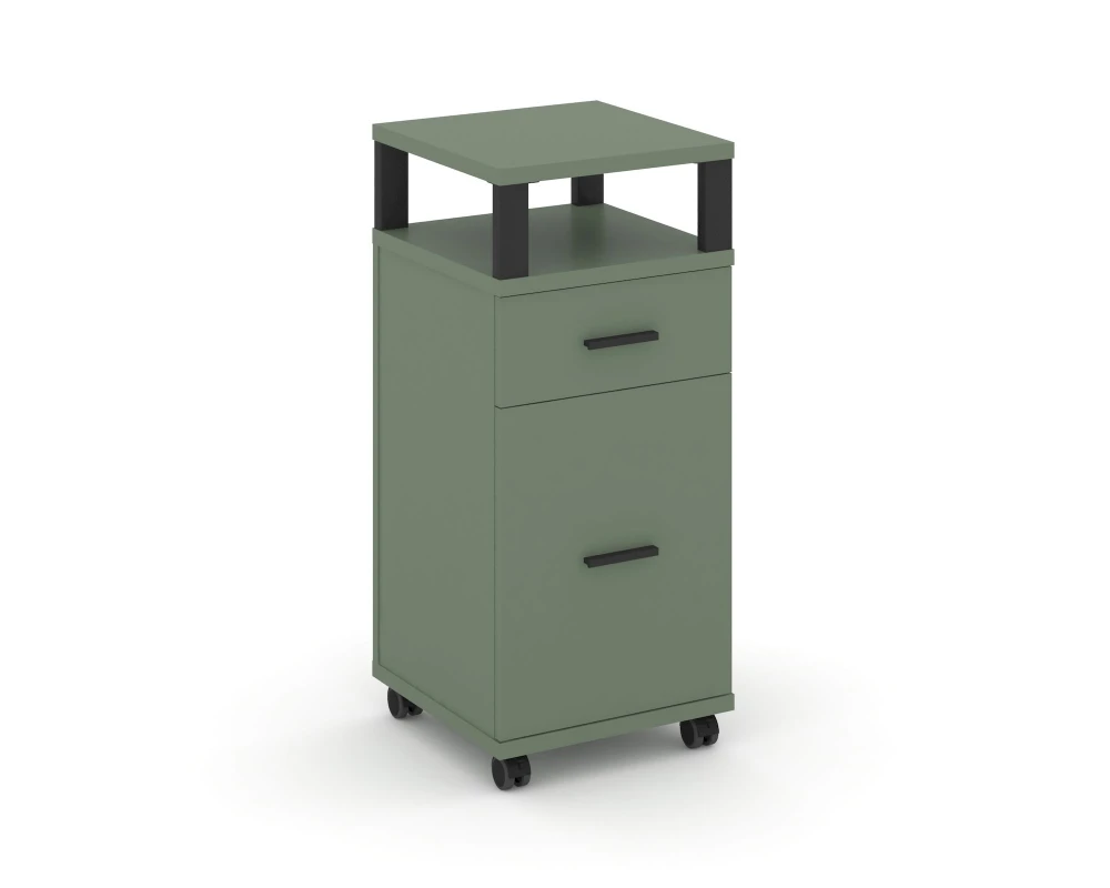 Тумба мобильная 1 ящ. 1 распаш. фасад с надставкой CN.TUM-012 B 420x420x949 Концепт / Concept