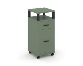 Тумба мобильная 1 ящ. 1 распаш. фасад с надставкой CN.TUM-012 B 420x420x949 Концепт / Concept images