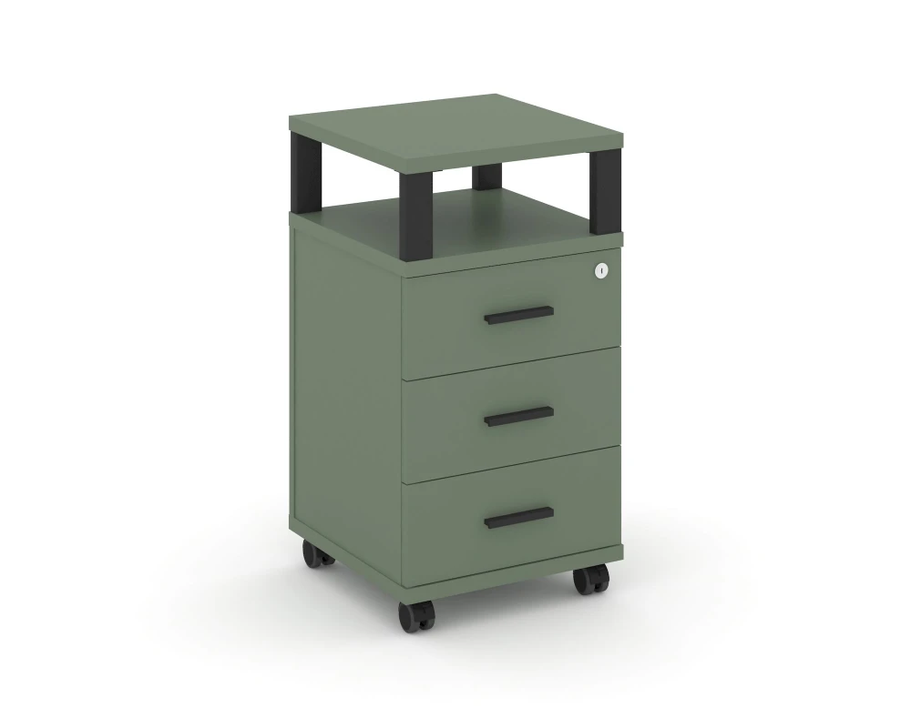 Тумба мобильная 3 ящ. с надставкой CN.TUM-004 B 420x420x782 Концепт / Concept