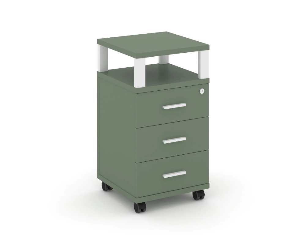 Тумба мобильная 3 ящ. с надставкой CN.TUM-004 W 420x420x782 Концепт / Concept