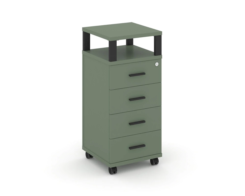 Тумба мобильная 4 ящ. с надставкой CN.TUM-006 B 420x420x949 Концепт / Concept