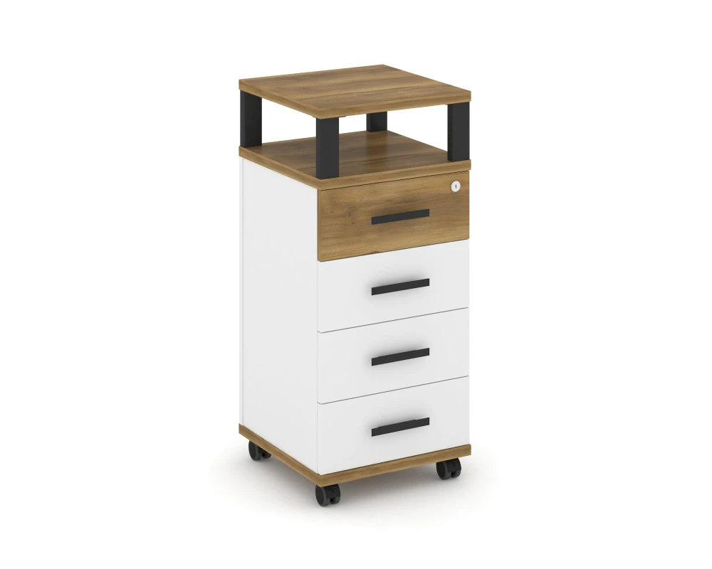 Тумба мобильная 4 ящ. с надставкой CN.TUM-006 B 420x420x949 Концепт / Concept
