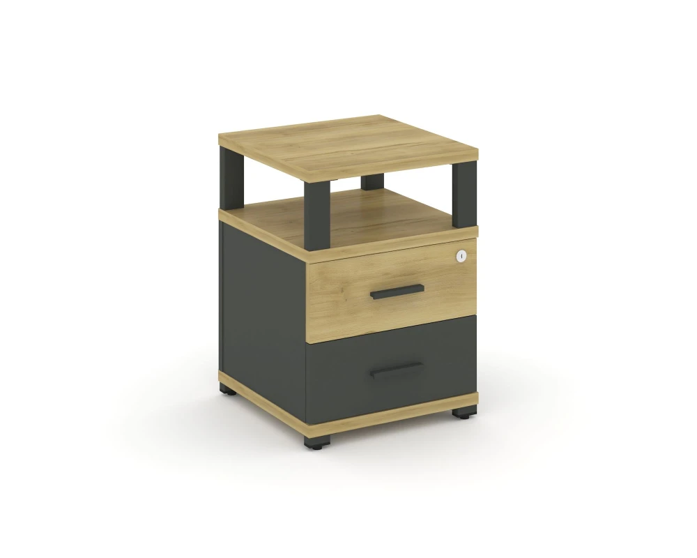 Тумба приставная 2 ящ. с надставкой CN.TUP-002 W 420x420x583 Концепт / Concept
