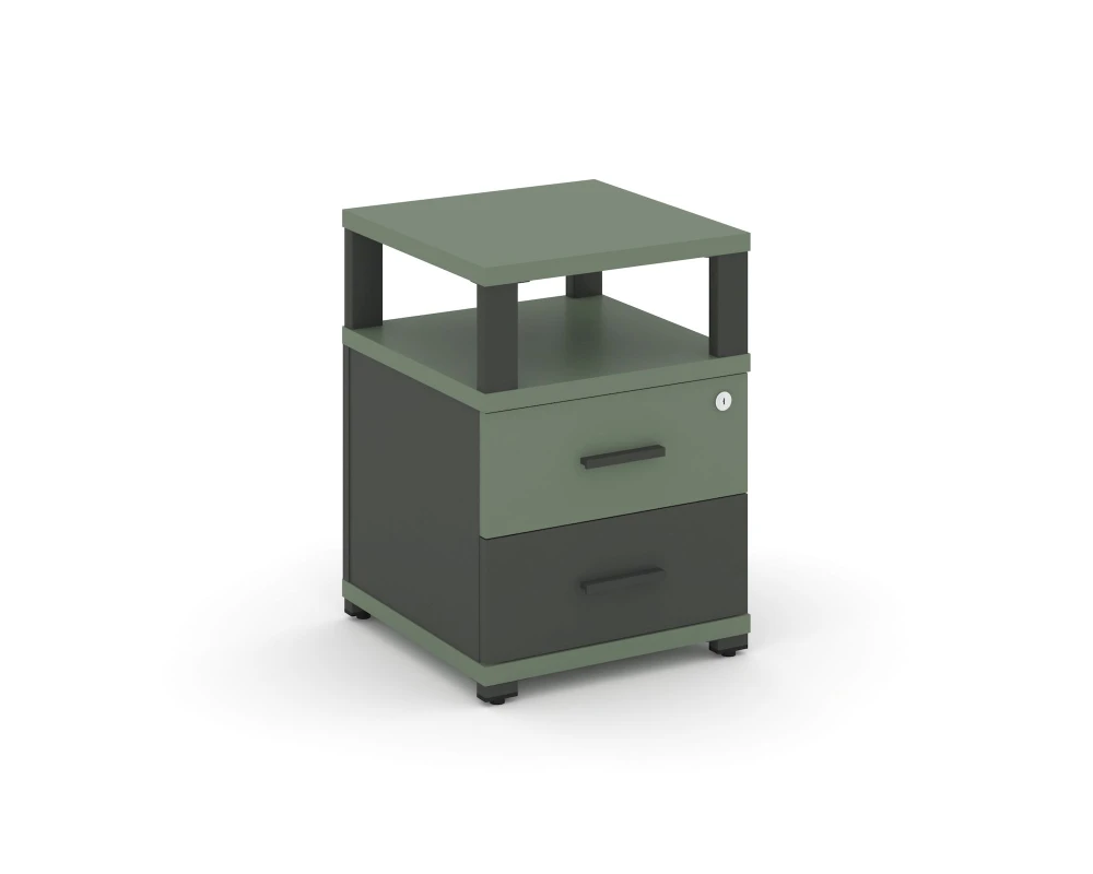 Тумба приставная 2 ящ. с надставкой CN.TUP-002 W 420x420x583 Концепт / Concept