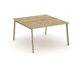 Рабочая станция на 2 места с вырезом на плоскоовальной трубе 138x150x75 Эстетика / Estetica images