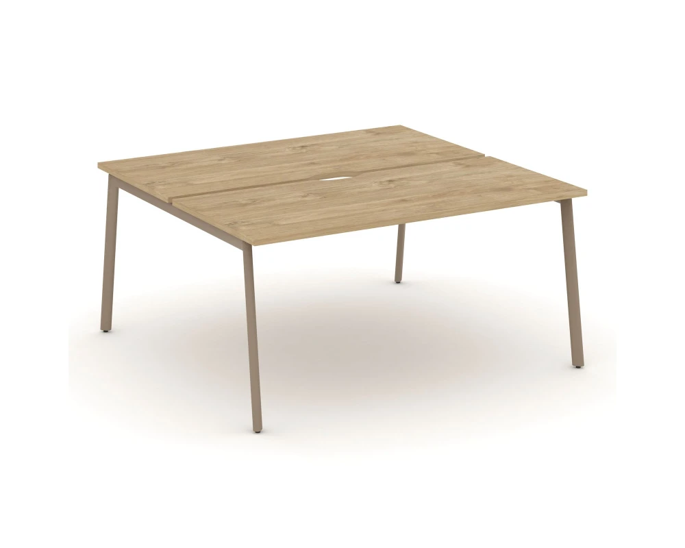 Рабочая станция на 2 места с вырезом на плоскоовальной трубе 158x150x75 Эстетика / Estetica