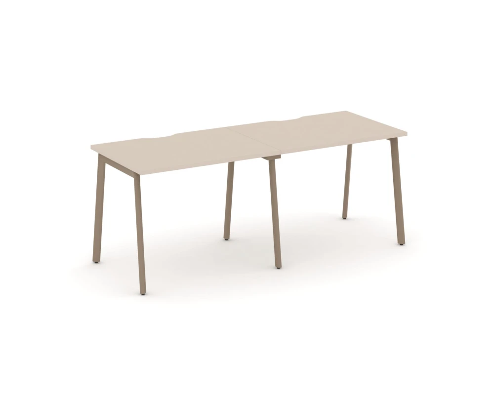 Рабочая станция на 2 места с вырезом на плоскоовальной трубе 196x73x75 Эстетика / Estetica