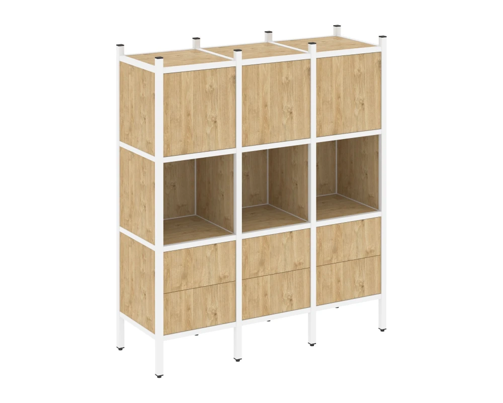 Прямой стеллаж L-08 1278x446x1458 Лофт / Loft