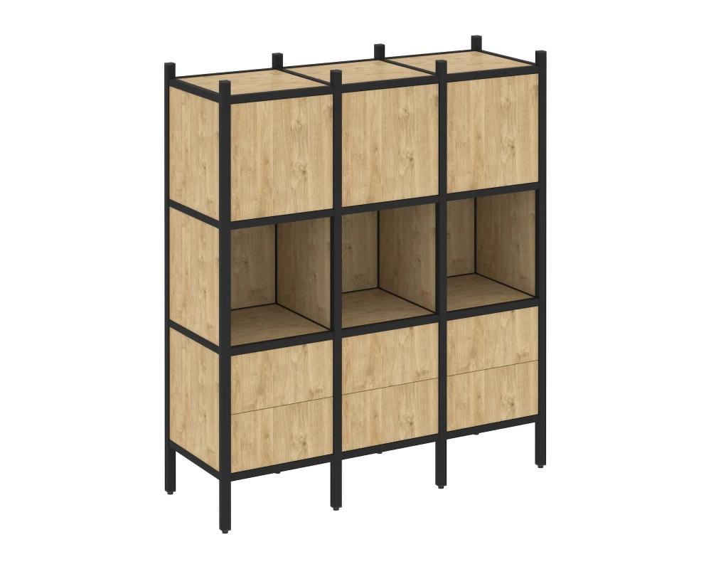 Прямой стеллаж L-08 1278x446x1458 Лофт / Loft