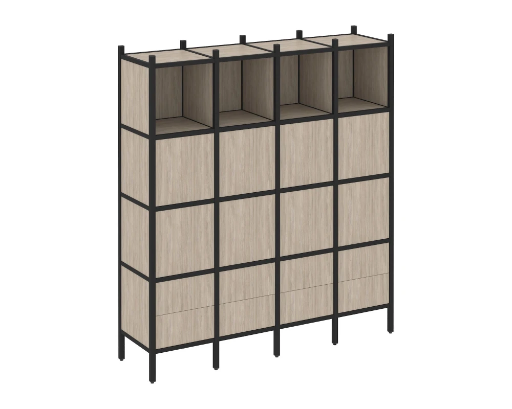 Прямой стеллаж L-09 1694x446x1869 Лофт / Loft