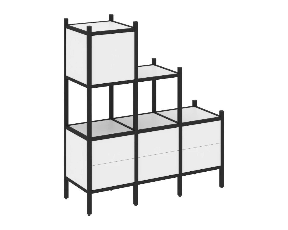 Прямой стеллаж L-12 1278x446x1458 Лофт / Loft