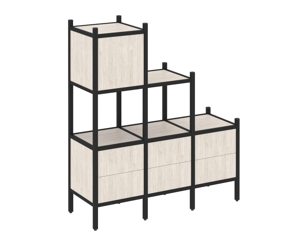 Прямой стеллаж L-12 1278x446x1458 Лофт / Loft