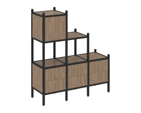 Прямой стеллаж L-12 1278x446x1458 Лофт / Loft images