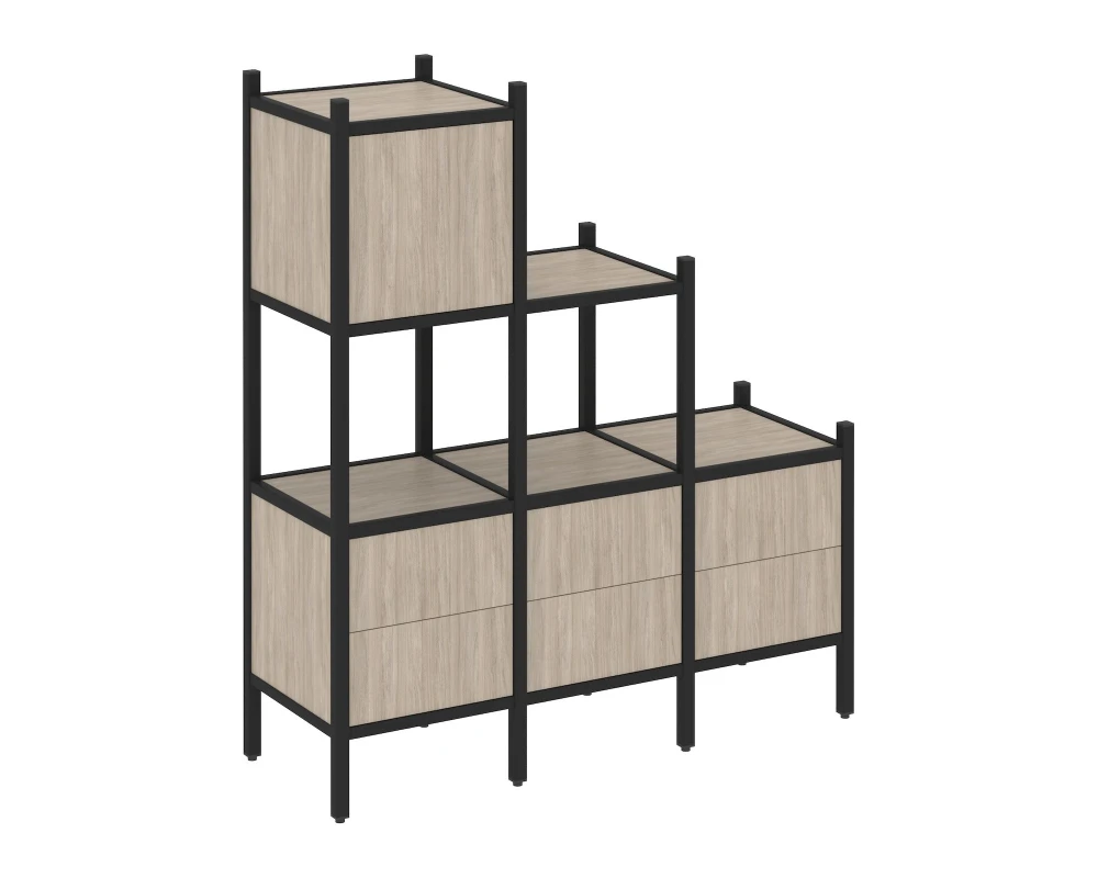 Прямой стеллаж L-12 1278x446x1458 Лофт / Loft